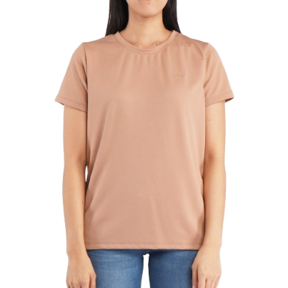 Bobson Japanese Ladies Basic Round Neck T-shirt for Women Trendy Fashion Relaxed Fit 126294-U (Beige