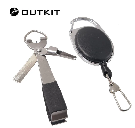 OUTKIT Fishing Stainless Steel Nipper Line Cutter Clipper Hook Eye Cleaner Quick Knot Tools Hook Sharpener Fly Tying Tool Tackle