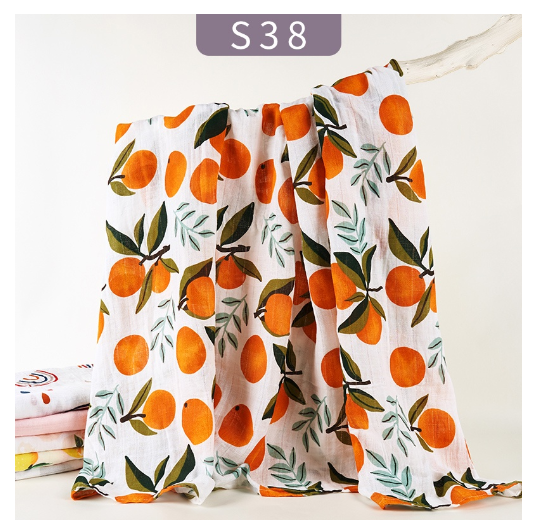 Happy Flute Baby Muslin Swaddle Cotton Soft Baby Blanket For Newborn Baby Wrap Sleepsack Bath Towel 120x110CM c5