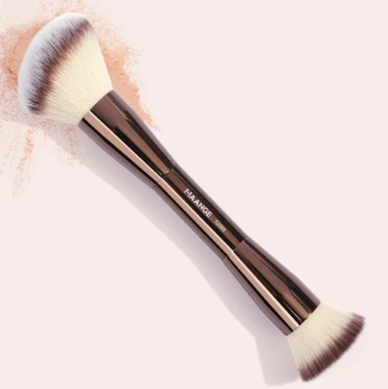 MAANGE 2 In 1 Double-Headed Makeup Brush Loose Powder Brush Foundation Brush Easy To Use Skin-Friendly Beauty Tool