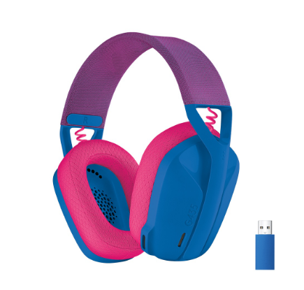 Logitech G435 Ultra-Light Wireless Bluetooth Gaming Headset Blue And Raspberry