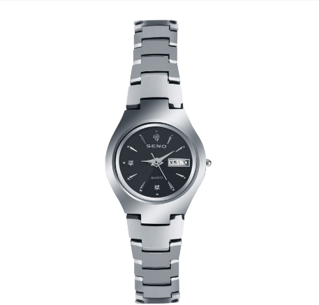 SENO Couple Watches Korean Version Luxury Waterproof Calendar Classic Fashion Casual Quartz Wristwatch Rustproof Stainless Steel Watch SILVER BLACK