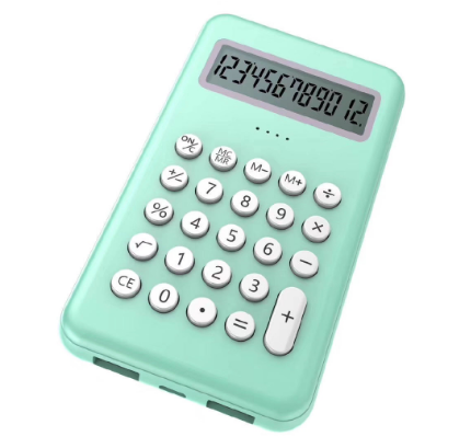 ME Power Bank Calculator 8000mAh Dual Output Power Bank Calculator Charger Office Convenient