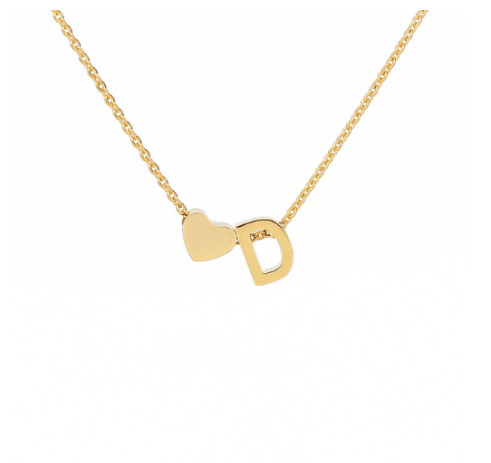 Maxzone Fashion Tiny Heart Initial Letter Necklaces For Women Stainless Steel Gold Silver Color Choker Pendant Necklace Boho Jewelry D