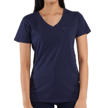 Stylistic Mr. Lee Ladies Basic Plain V-Neck T-shirt for Women Trendy Regular Fit 113463-U (Navy)