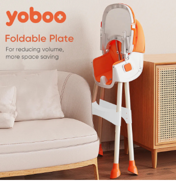 YOBOO by Winland Foldable Multifunctional Baby High Chair Clean Easily Adjustable Height YB-0117