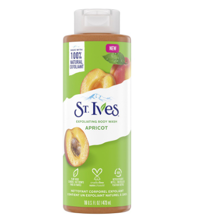 St. Ives Apricot Exfoliating Body Wash Made with 100% Natural Exfoliants and Extracts 16oz