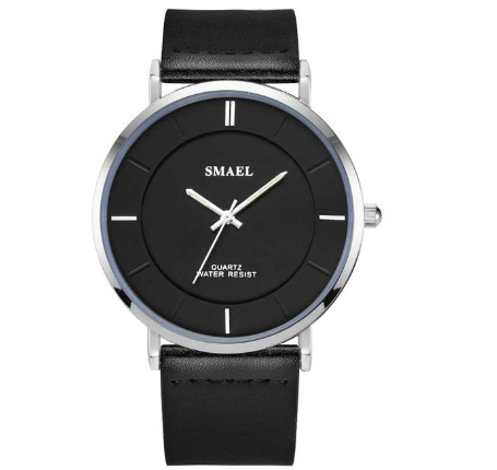 SMAEL 1901 Fashion Simple Men's Big Dial Watch Top Brand Business Quartz Leather Sports Watch Men's Casual Men's Clock Watch M5