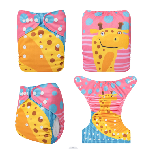 Alva Baby Cloth Diapers Washable Reusable Real Cloth Pocket Nappy Diaper Only No Insert For 3-15kg 6.6-33.1Ibs Baby And Newborn D6