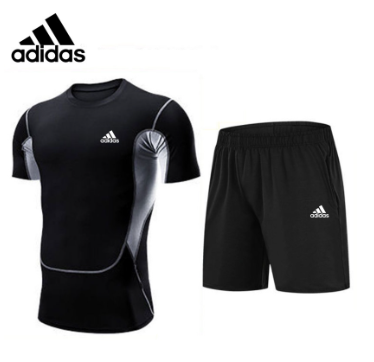 Adidas Swimming Suit Men Tshirt + Shorts Swim Suit 2 Set Swimming Sportwear Quickdry Surfwear Gym Short Sleeve Tee