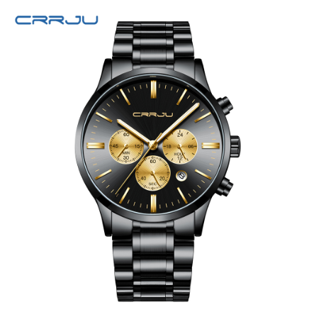CRRJU New Men Watches Luxury Brand Stainless Steel Quartz Waterproof 2160 XS M1