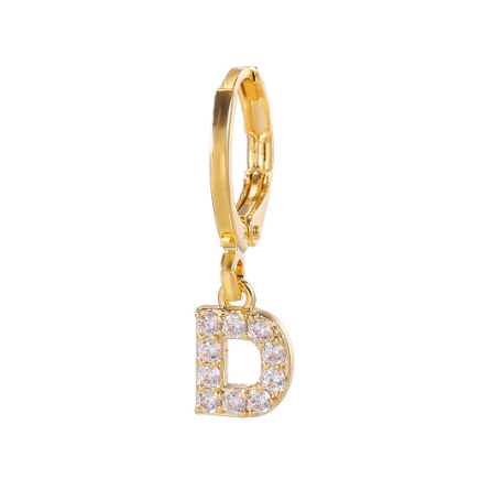 A-Z Letter Earrings Fashion Gold Plated Hoop Drop Earrings Diamond Stud Earrings Women's Jewelry
