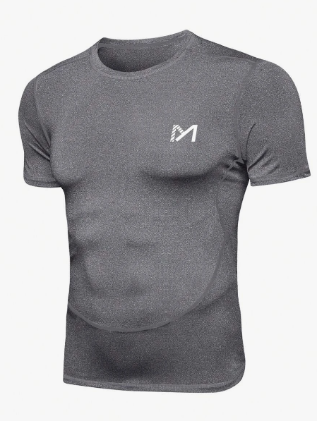 Men Letter Graphic Sports Tee Gym Clothes Men