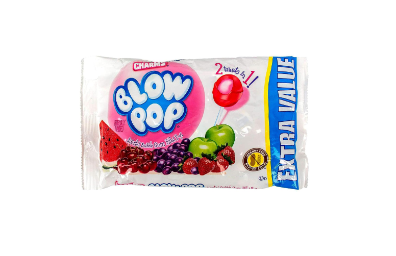 Charm Blow Pops Assorted Bubble Gum Filled Pops Candy 294g
