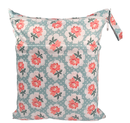 30x37cm Cloth Diaper Wet Dry Bags Double Zipper Mixed Color Printed Portable Waterproof Dag Storage Bag Swimwear Bag C8