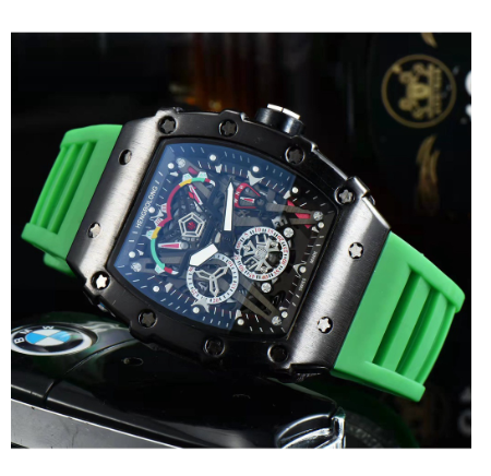 Original Luxury Fashion Barrel Shape Business Casual Luminous Waterproof Men Women Silicone Watch 06
