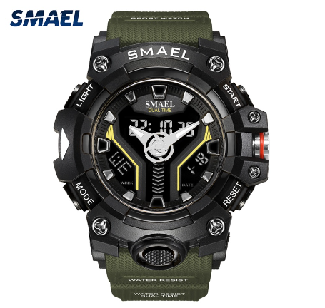 SMAEL Men Watch Top Fashion Sport Brand Casual Chrono Calendar LED Digital Men's Watches Male Military Waterproof 8075 04
