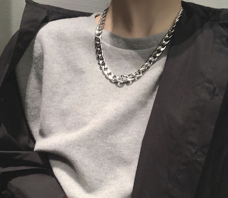 D&M Jewelry Silver Necklace Non Tarnish Stainless Fashion Hip hop Necklace For Men 20 Inches