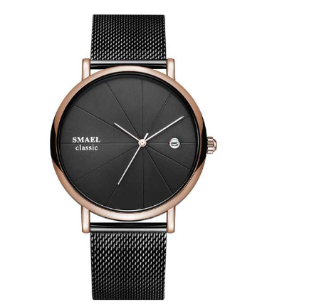 SMAEL 9129 Fashion Ultra-thin Men's Watch Waterproof Mesh Steel Band Quartz Classic Brand Business Watch M6