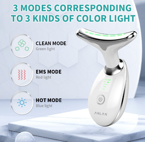 ANLAN Neck Face Massager Slimming Firm V Line Lifting Led Photon Thin Facial Remove Neck Lines Face Lifting Device