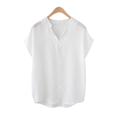 Lovito Casual Plain Basic Blouse for Women LNE15028 (White)