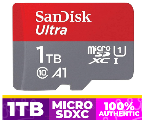 SanDisk Ultra 1TB Micro SDXC A1 UHS-I Class 10 up to 150MB/s Memory Card SDSQUAC-1T00