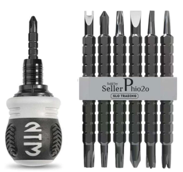 Portable Detachable Flat Phillips Screwdriver Screwdriver Double-Headed Dual-Use Retractable Ratchet