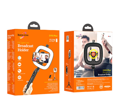 HOCO Lv03 Plus Ring Light With Tripod Phone Holder Stand 3 Selfie Kit Wireless Bluetooth Stick Handheld