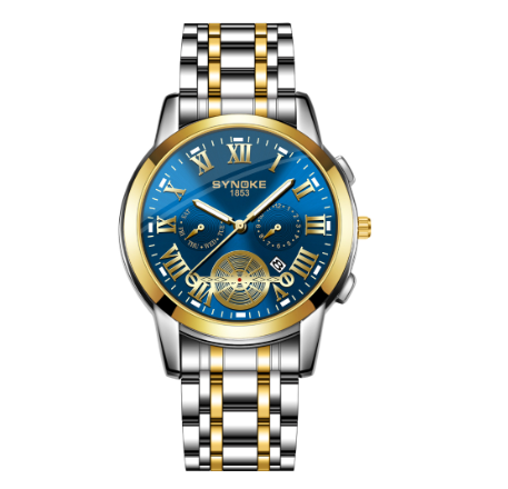Synoke business quartz watch fashion minimalist design men's watch GOLD BLUE
