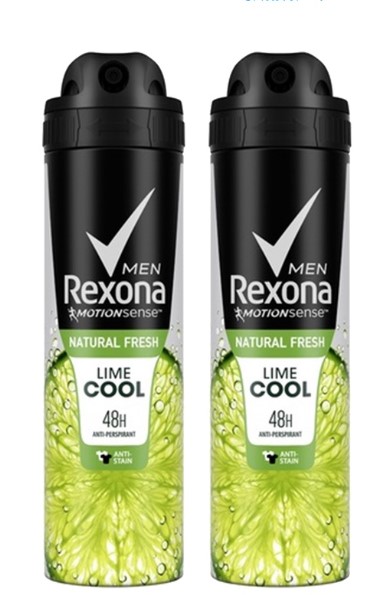 Rexona Men Motionsense Deodorant Spray Lime Cool 150ML BUNDLE OF 2