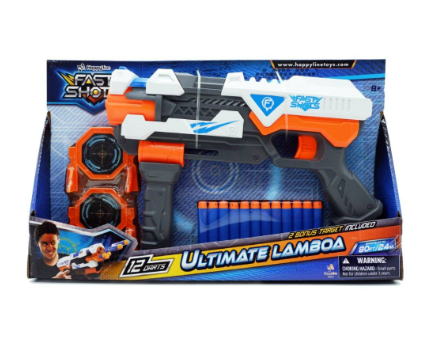 Happy Line Fast Shots Ultimate Lamboa 12 Foam Darts Blaster Toy