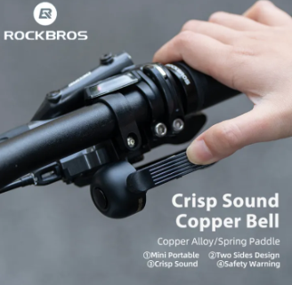 ROCKBROS Bicycle Copper Bell Left Right Differentiated Ergonomics Design Bike Horn Small Size Loud Bell For MTB Foldable Bike Cycling Accessories