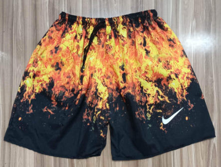 ICONIC FIRE PRINTED TASLAN SHORTS