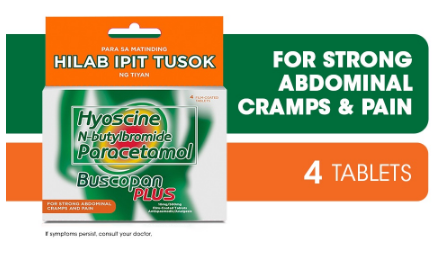 Buscopan Plus 4 Tablets for Strong Abdominal Cramps & Pain