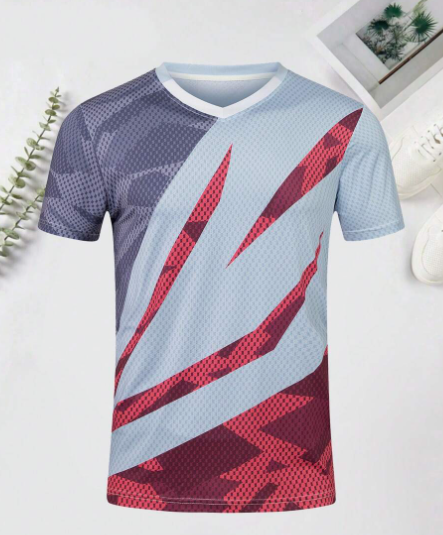 Men's Contrast Color Quick Dry Short Sleeve Fitness Basketball Training Sports T-Shirt