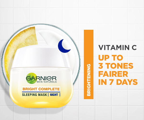 Garnier Bright Complete Brightening Night Cream Yoghurt Sleeping Mask Facial Mask Skin care 50ML