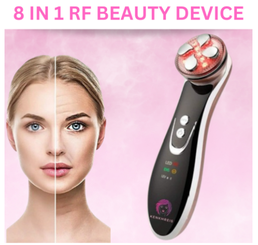 8 in 1 Multipolar Facial RF Machine Collagen Stimulating Photon EMS LED Face Lifting Skin Beautifier