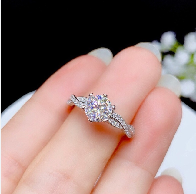 925 Silver Diamond Crystal Wedding Rings for Women Fashion Jewelry Accessories Rhinestone Zircon