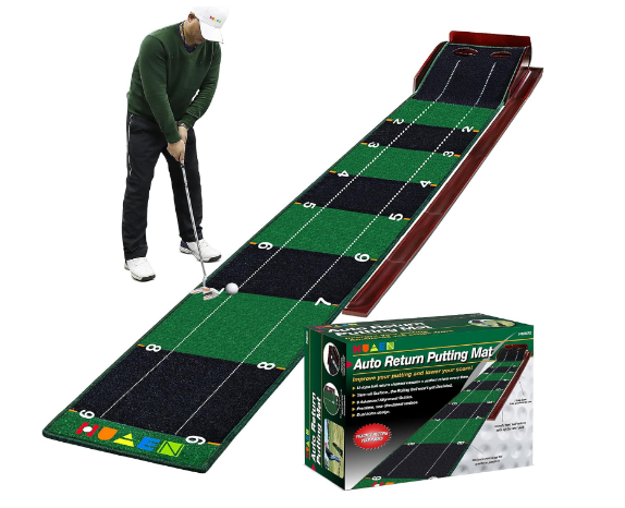 Putting mat for Indoors,Golf Practice Putting Green with Ball Return,Office Putting matt,Gift for Golf Lovers