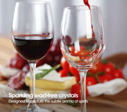 CRYSALIS Red Wine Cocktail Glass 250ml | 8.8oz [Set of 2] Wine Champagne Party Bar Drinking Glass