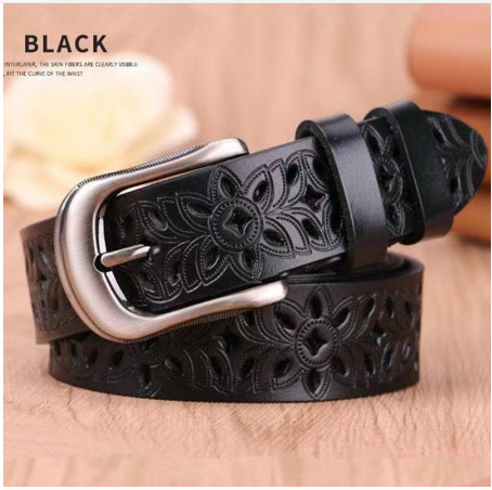 Genuine Leather Belts for Women Second Layer Cowskin Women Belt Vintage Pin Buckle Strap Jeans