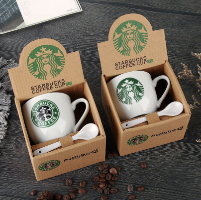 200ml Coffee Cup Ceramic Mug Coffee Cup Mug Home Milk Cup with Spoon