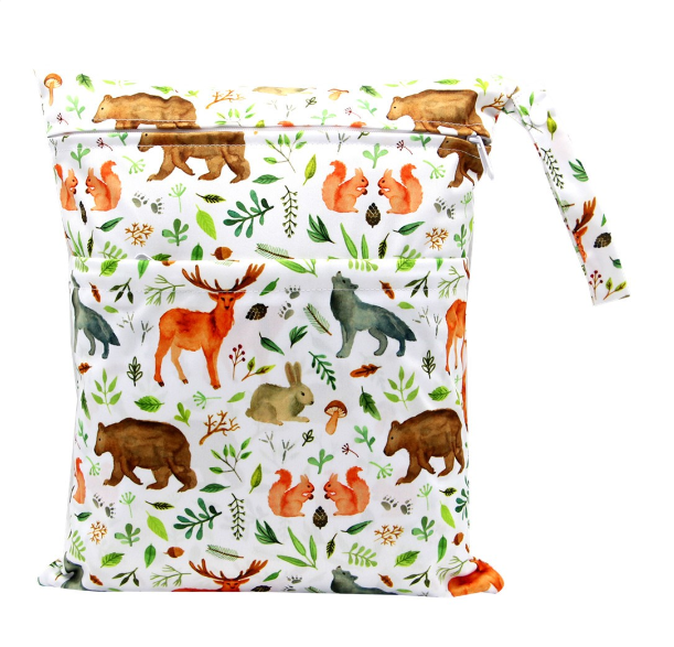 30x36cm Lager Size Diaper Wet Dry Bags Double Zipper Printed Portable Waterproof Bag Storage Bag Swimwear Bag C8