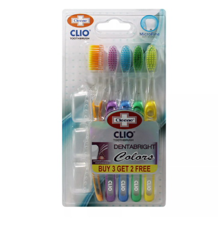 Cleene Dentabright Colors Toothbrush 5's