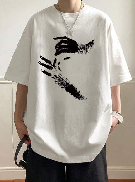 Men Figure Graphic Drop Shoulder Tee