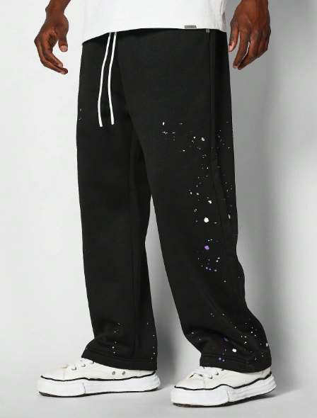 SUMWON Loose Fit Baggy Jogger With Paint Print