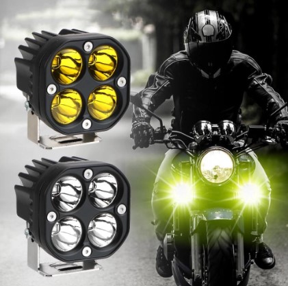 Universal Yellow & White LED Light Mini Square Waterproof Driving Light Fog Light Auxillary Light (3 inch / 40Watts)