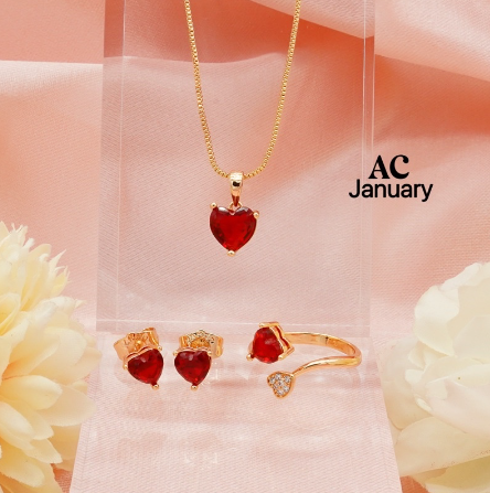 Bangkok Rose Gold 3in1 Birthstone Set For Women