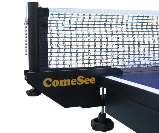 Professional Table Tennis Ping Pong Net Post Set Strength Screw Clamp with Net Clip Insert, 1.65 Inch Width Grip Holder, Tension and Height Adjustable Easy Set Up (Black)