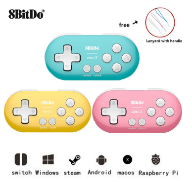 8BitDo ZERO 2 Wireless Bluetooth Mini Joystick Handheld Game Controller for Nintend Switch NS Windows Raspberry Pi MacOS Steam